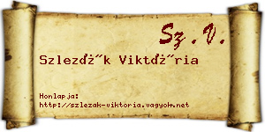 Szlezák Viktória névjegykártya